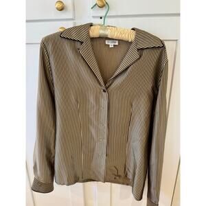 Vintage 90s Juliana Collection Silk Pinstripe Jacket Made USA Size 6